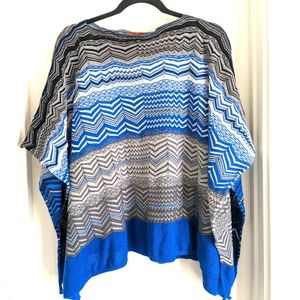 Authentic Missoni Lightweight Wool Blend Crochet Knit Poncho new w…